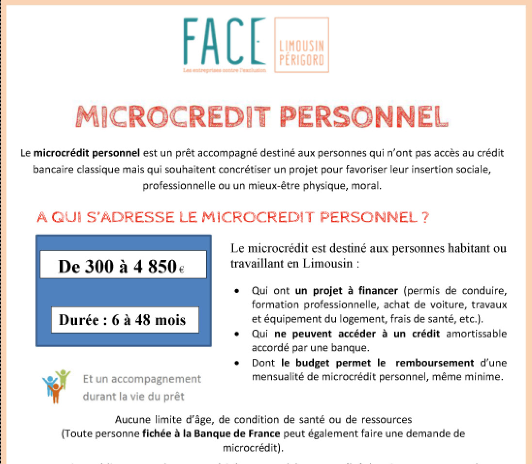 Micro-crédit personnel par la Fondation FACE Limousin