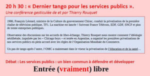 "Dernier tango pour les services publics", Conférence gesticulée @ Salle Marie Laurent