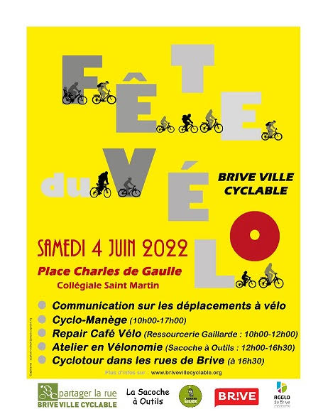 Flyer de la fête du vélo, organisée par l'association Brive Ville Cyclable