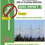 Impact des éoliennes sur le plateau bortois | FLyer de l'évènement