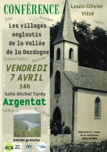 Conférence : les villages engloutis de la vallée de la Dordogne @ Salle Michel Tardy