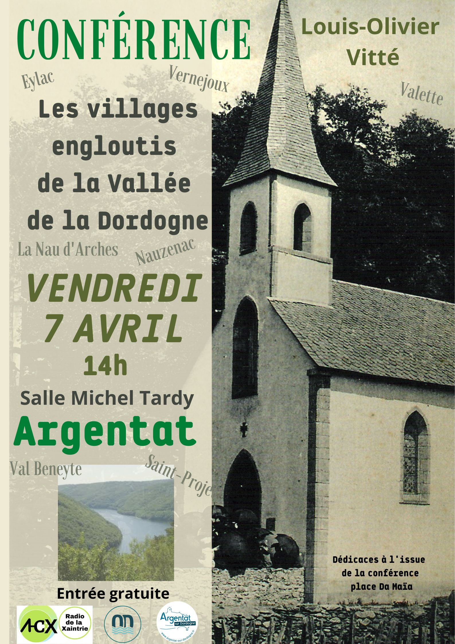 Conférence les villages engloutis de la vallée de la Dordogne