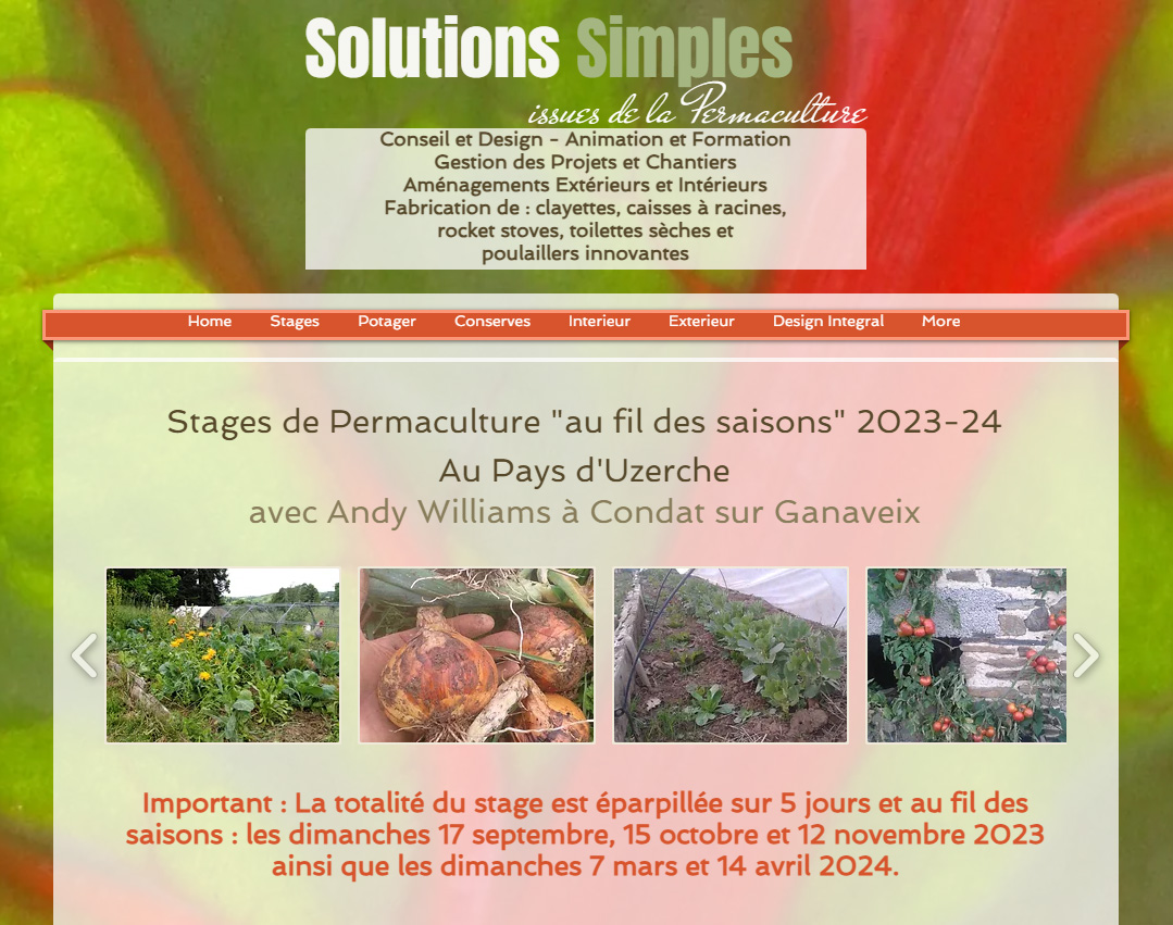 Visite de la ferme d'andy williams Condat sur Ganaveix formation permaculture