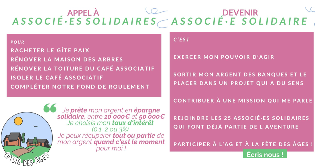 Oasis des Âges cherche associés solidaires