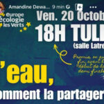 debat public sur la ressource EAU salle latreille à tulle EELV 20 octobre 2023 à 18h