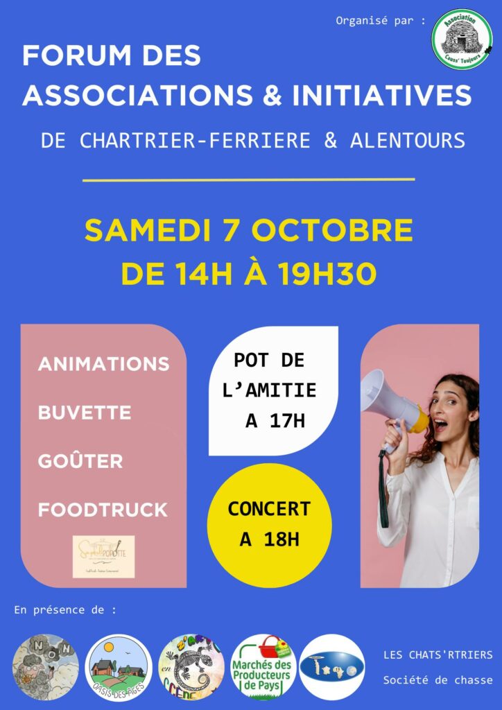 Forum des associations Chartrier Ferrières 7 octobre 2023