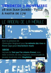 Inauguration Librairie / Éditions de la MERULE - rue J Jaurès à Tulle