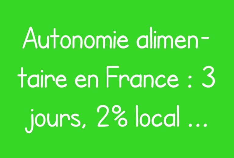 Autonomie alimentaire en france deux pour cent