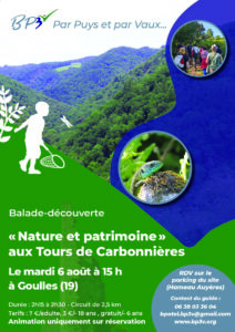 Balade-découverte "nature et patrimoine des Tours de Carbonnières", à Goulles @ Parking du site, Lieu-dit Auyères