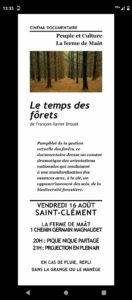 Ciné débat à la ferme de Maât : "Le temps des forêts" de François-Xavier Drouet @ La ferme de Maât