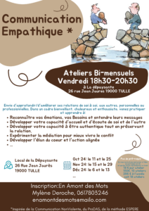 Ateliers Bi-mensuels sur la "Communication Empathique", à La dépaysante, Tulle @ Café associatif de la Dépaysante