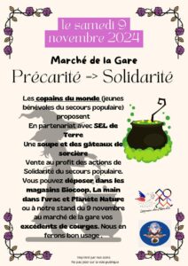 Soupe et gateaux de sorcières [ vente solidaire ] @ Marché de la gare