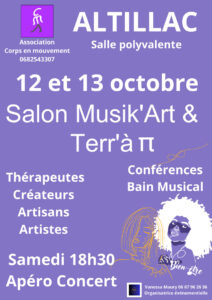 Altillac les 12 et 13 octobre : Art, Bien-être, musique à la salle polyvalente @ Salle Polyvalente