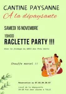 Raclette party ! à la Dépaysante 19h @ La Dépaysante