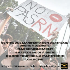 Contre manifestation à Uzerche pour l'accueil de migrants @ Papeterie