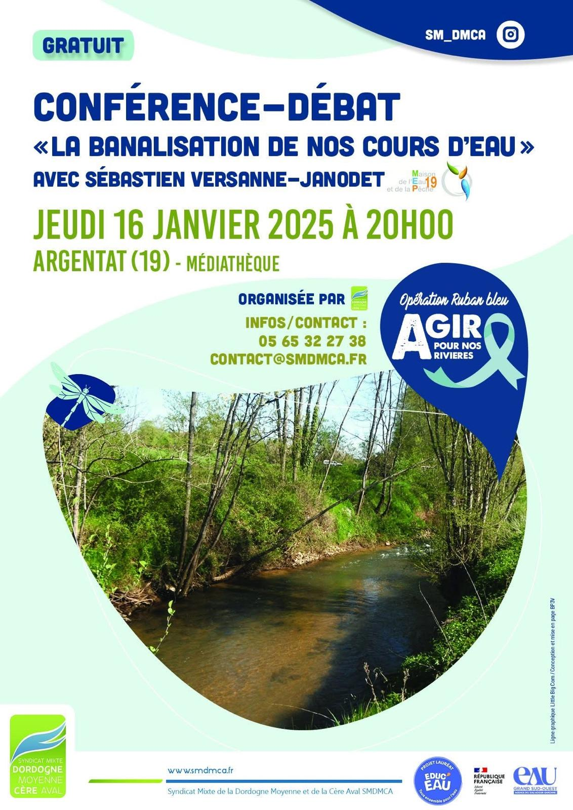 conférence débat banalisation des cours d'eau en xaintrie val dordogne
