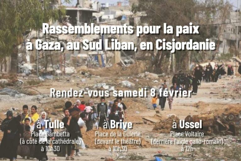 manifestations tulle brive ussel soutien à Gaza Liban Cisjordanie