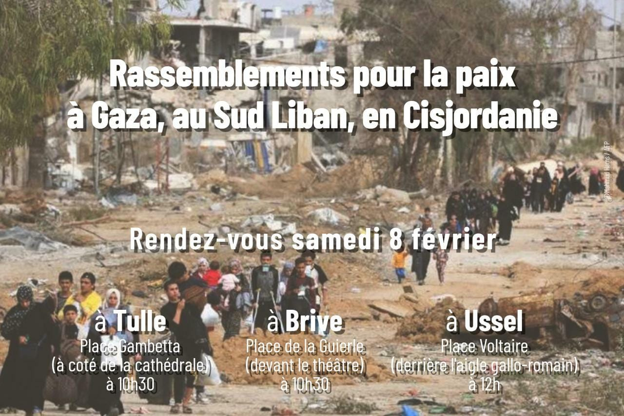 manifestations tulle brive ussel soutien à Gaza Liban Cisjordanie