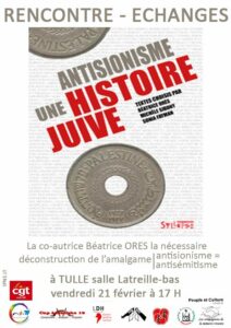 RENCONTRE-ECHANGES : la nécessaire déconstruction de l'amalgame antisionisme = antisémitisme