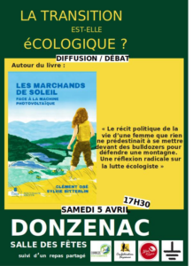 Rencontre débat "la transition est-elle écologique ?" Donzenac