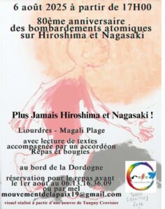 80 eme aniversaire de Hiroshima et Nagasaki - bord de Dordogne