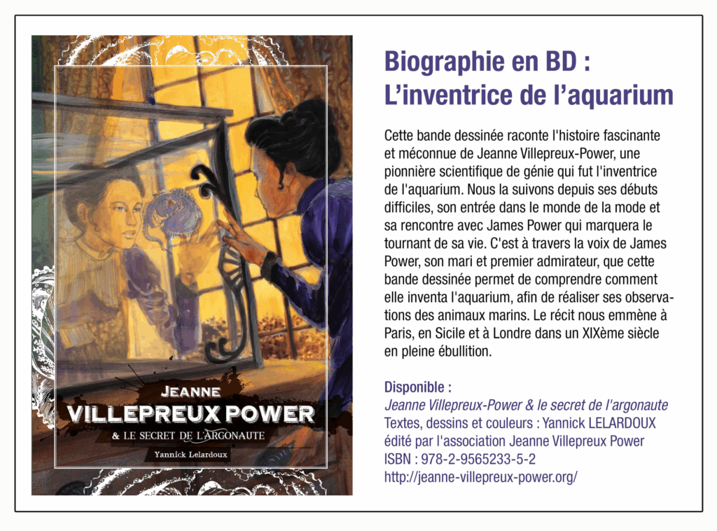 Bande dessinée sur Jeanne Villepreux Power par Yannick Lelardoux - Histoires de Passages 2025