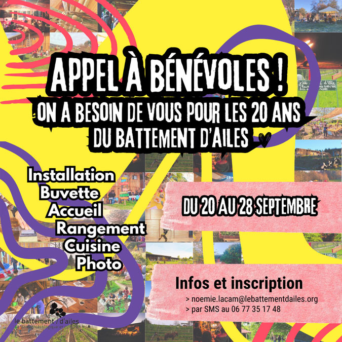 appel benevolat battement ailes 20 ans