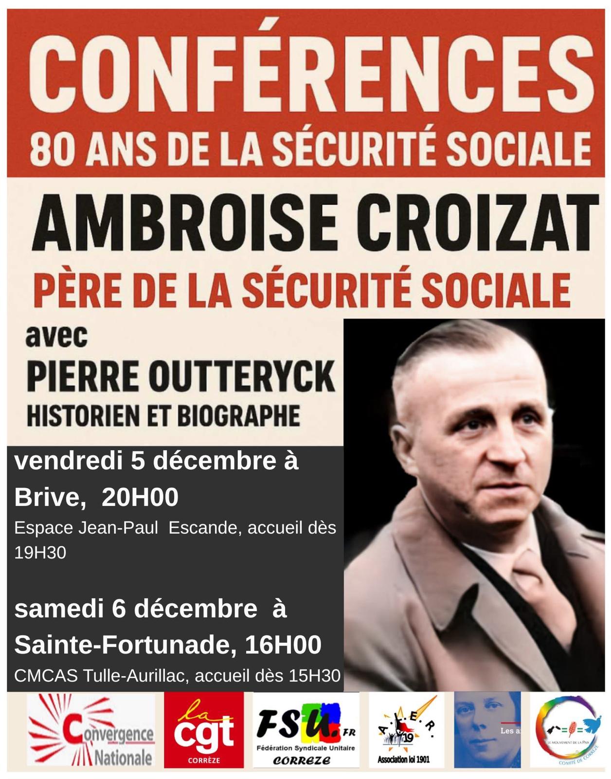 Conférences "Ambroise Croizat" en Corrèze par Pierre Outteryck