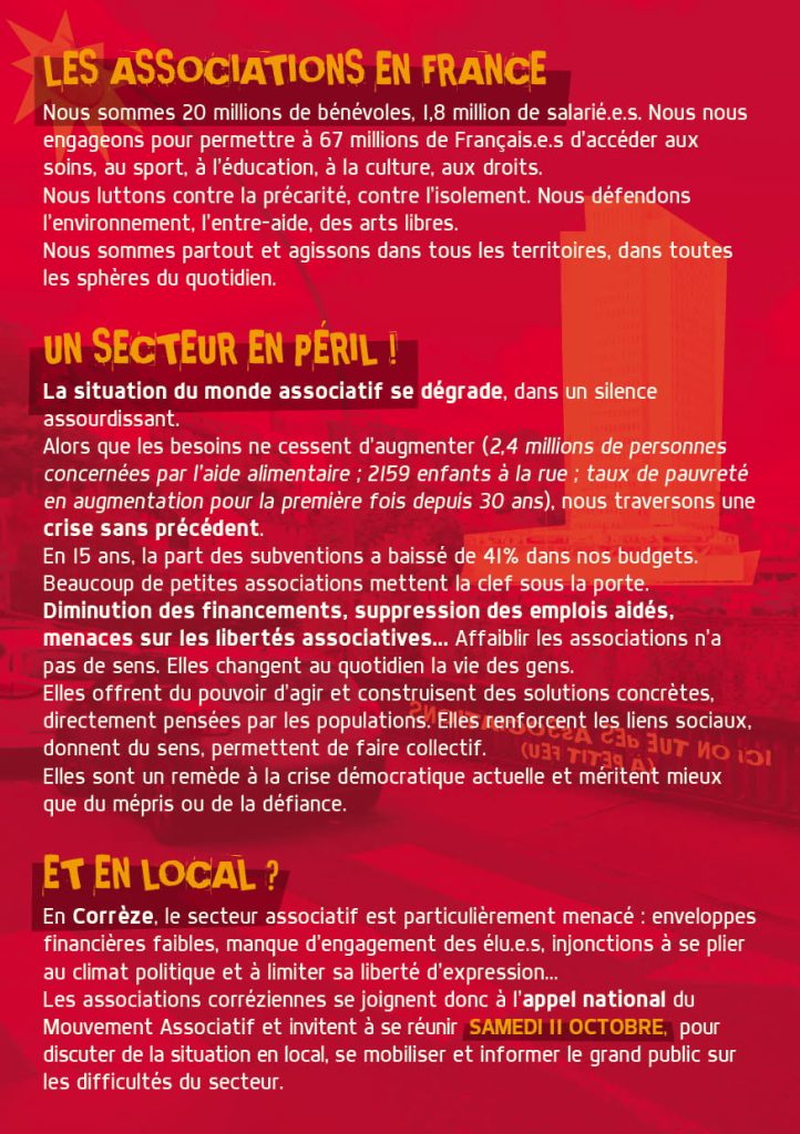 Verso textes mobilisation associations en Corrèze