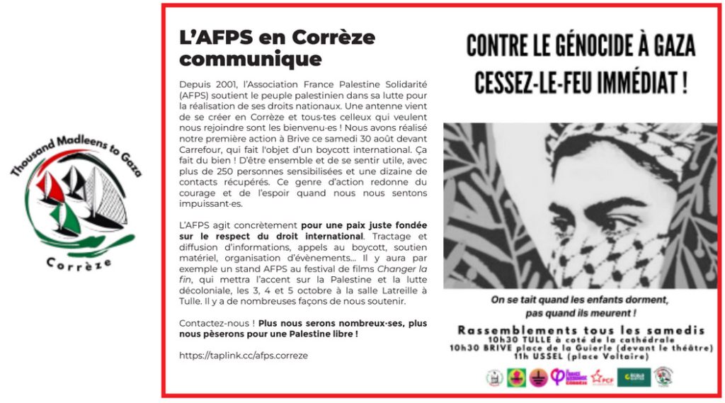 AFPS19 association france palestine corrèze