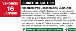 Soirée de Soutien Palestine – Vendredi 16 janvier à Uzerche (2026-01-16)