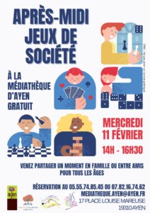 🎲 Après-midi jeux de société à la médiathèque d’Ayen 🎲 @ Médiathèque d’Ayen
