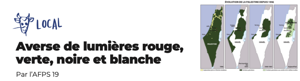 Averse de lumières rouge, verte, noire et blanche