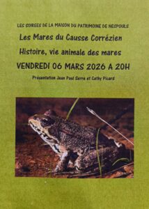 🐸 Conférence : Les Mares du Causse Corrézien @ Maison du Patrimoine, Nespouls.