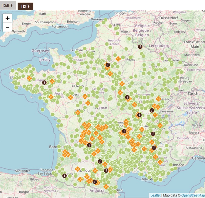Carte des alternatives forestières en France