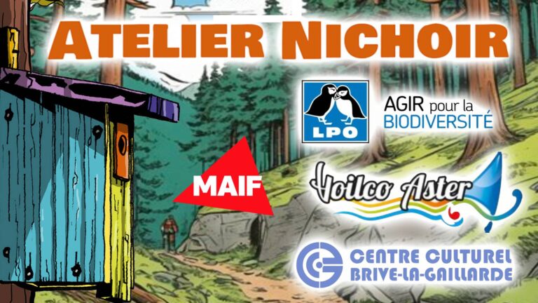 LPO MAIF et Voilco Aster au cnetre culturel de Brive pour des nichoirs à oiseaux