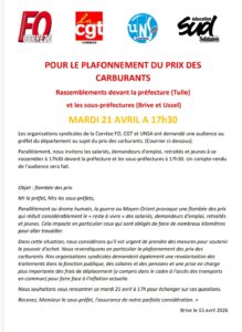 Manifestation plafonnement du prix des carburants @ TULLE BRIVE USSEL
