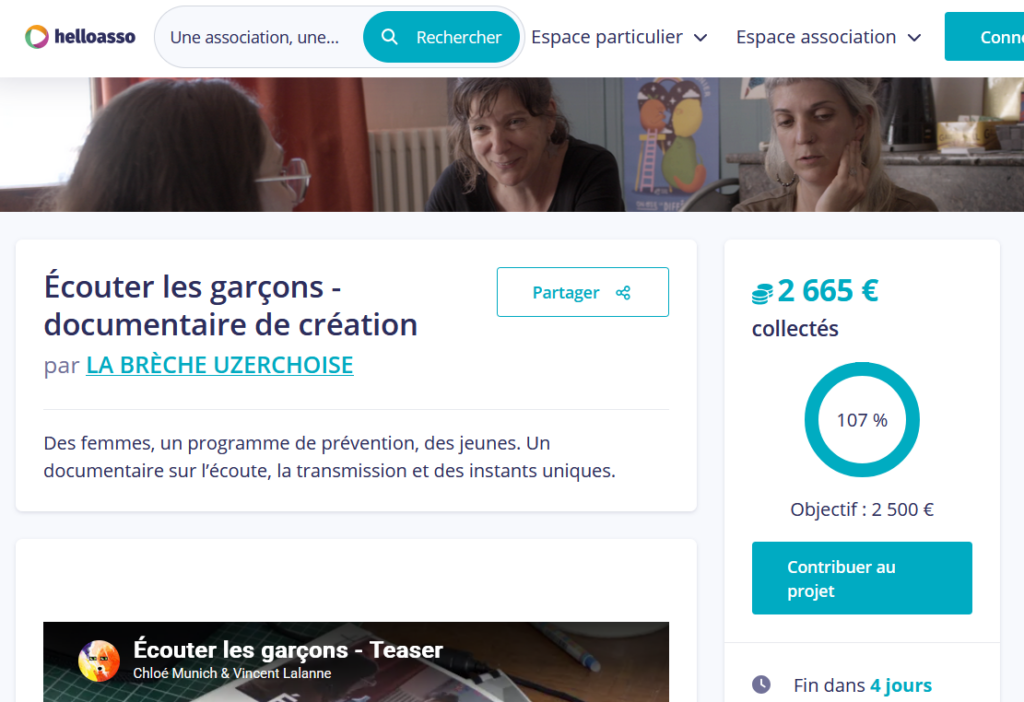 ecouter les garcons financer le documentaire de creation de la breche uzerchoise Chloe Munich