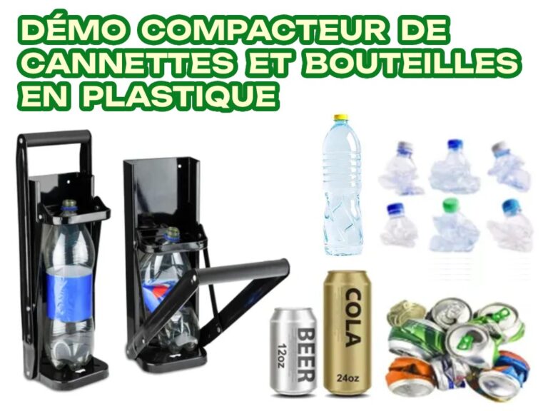 vidéo démo compacteur de canettes et bouteilles et emballages