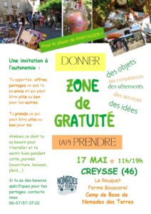 Zone de gratuité à la Ferme de Bouscarel à Creysse