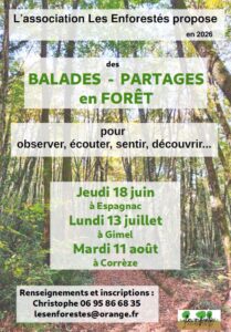 BALADES - PARTAGES EN FORET A GIMEL LES CASCADES (19) @ Bourg