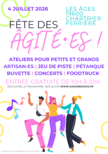 Fête des Âgité·es & portes ouvertes de l’été de l'Oasis des Âges ! @ Oasis des Âges - Les Âgité·es du local