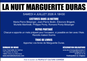 Nuit MArguerite DURAS au Domaine du Mons