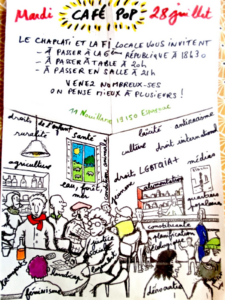 Café populaire à la ferme de Nouillane avec le Chaplati et la France Insoumise