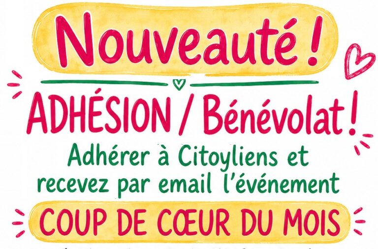 nouveauté adherents benevoles