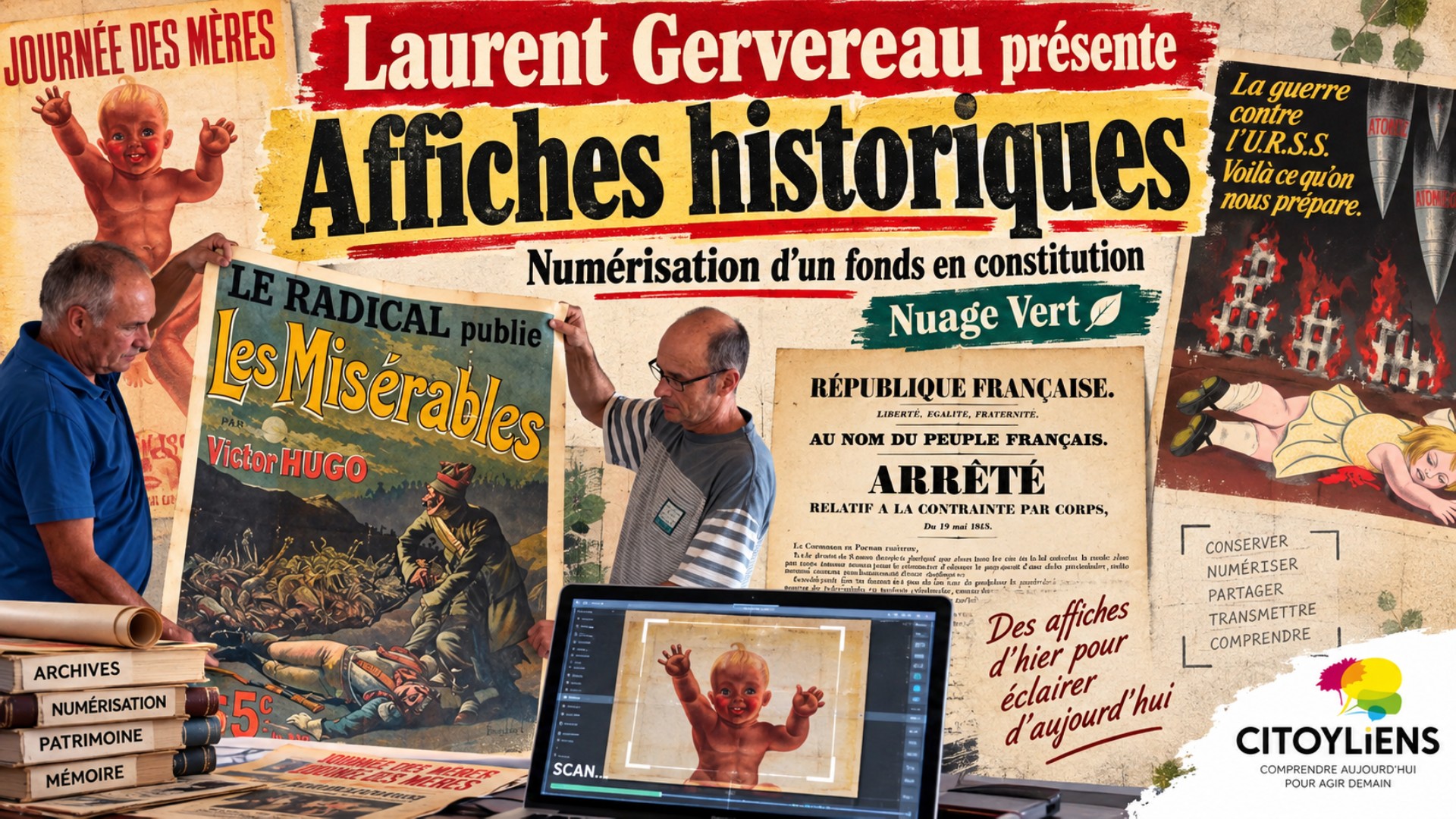 affiches politiques anciennes nuage vert