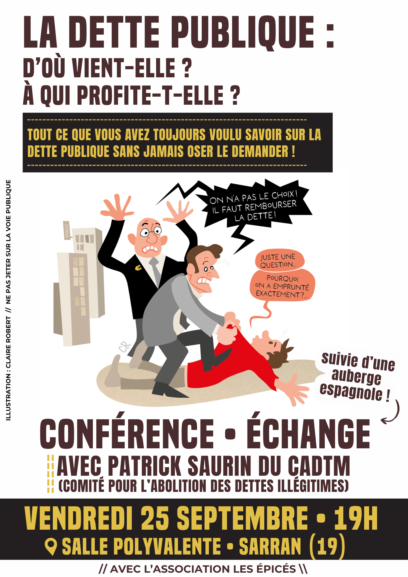💰 Conférence • Échange : Dette publique ? Parlons-en ! @ Salle polyvalente de Sarran