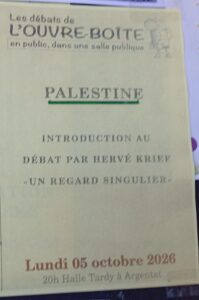 l'ouvre boite Débat Palestine @ halle tardy